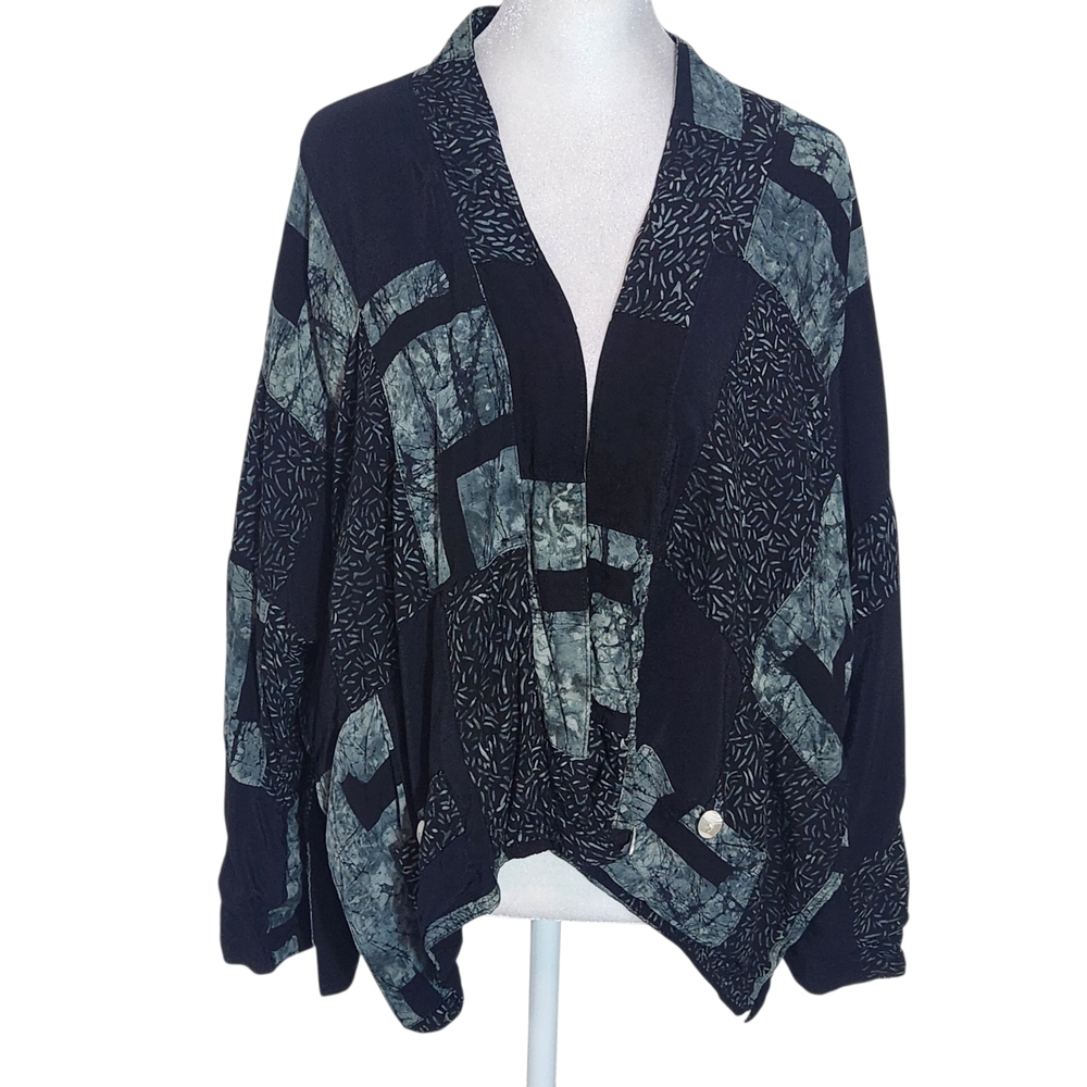 Lyng Black Patchwork Jacket Cardigan One Size Uni… - image 1